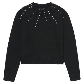 Girls Black Rhinestone Jumper