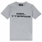 Boys Grey Logo Printed T-Shirt, 1, hi-res