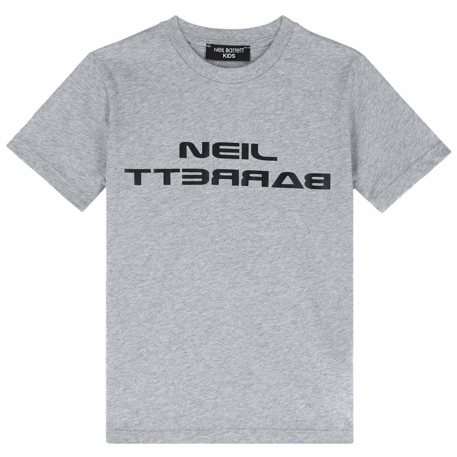 Boys Grey Logo Printed T-Shirt, 1, hi-res image number null