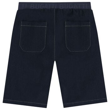 Boys Navy Blue Logo Shorts