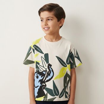 Boys Ivory Elephant Jungle T-Shirt