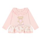 Baby Girls Pink & White Teddy Bear Leggings Set, 1, hi-res