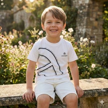 شورت اولاد بالشعار باللون الابيض 