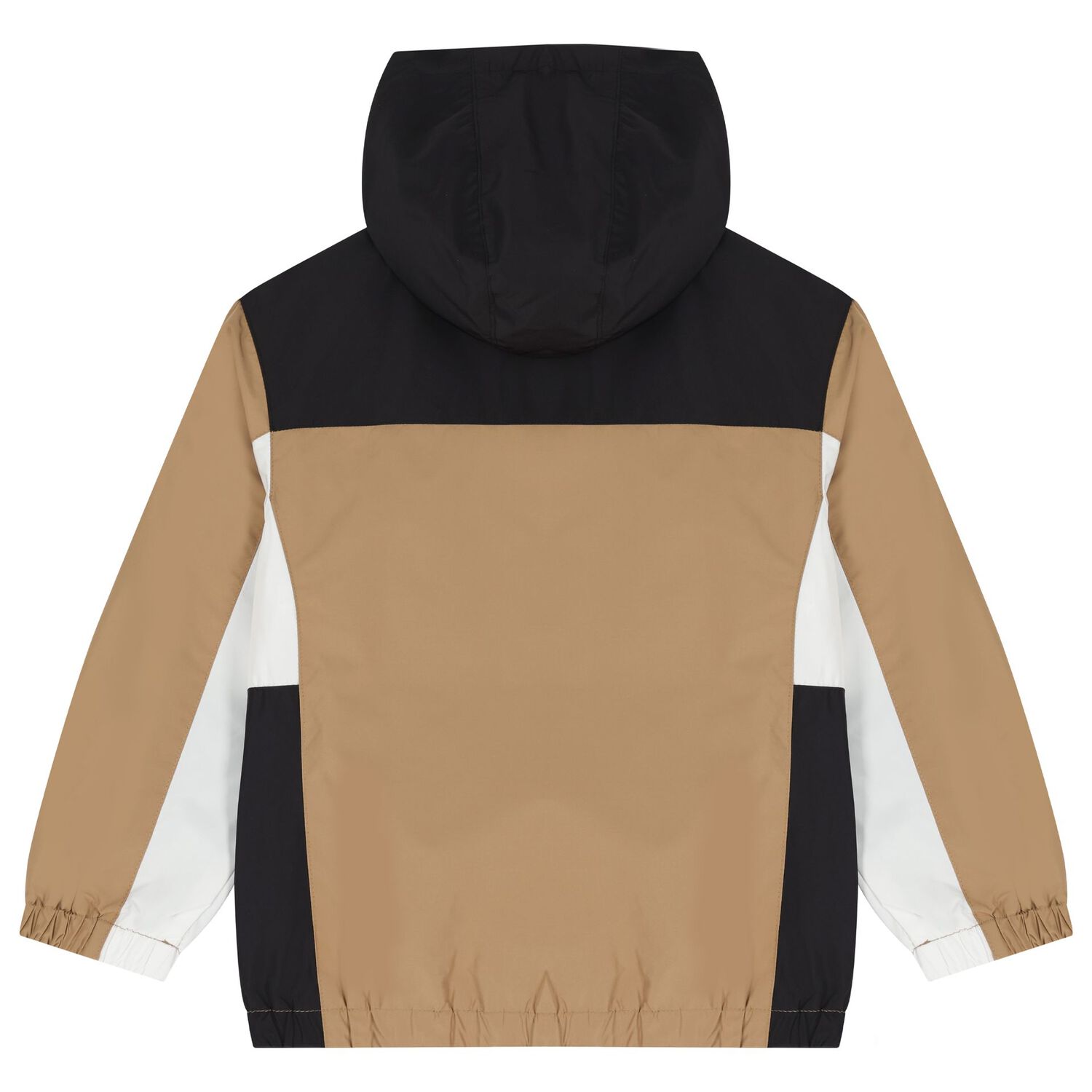 Boys Beige, Black & White Logo Windbreaker, 1, hi-res