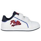 Boys White Logo Trainers, 1, hi-res
