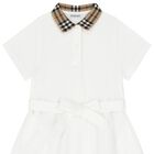 Girls White Logo Polo Dress, 1, hi-res