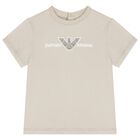 Younger Boys Navy Blue, Ivory & Beige T-Shirts (3 Pack), 2, hi-res