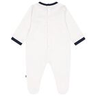 Baby Boys White Logo Babygrow, 1, hi-res