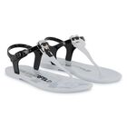 Girls White Karl & Choupette Jelly Sandals, 2, hi-res