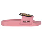 Girls Pink Teddy Bear Logo Sliders, 2, hi-res