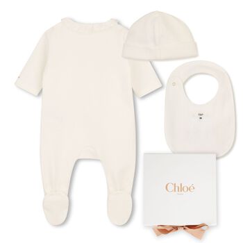 Baby Girls Ivory Logo Babygrow Gift Set