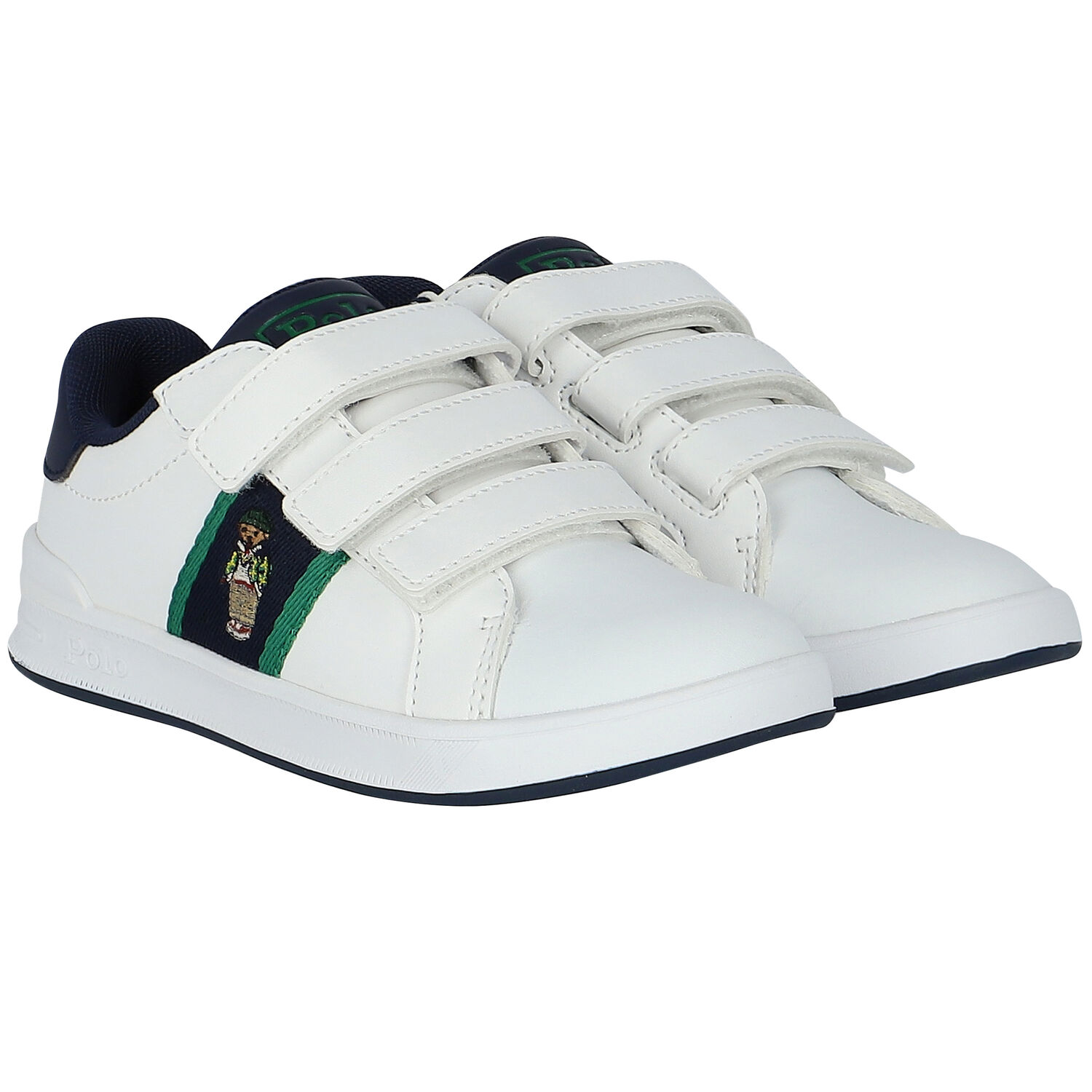 Boys White Polo Bear Trainers, 1, hi-res image number null