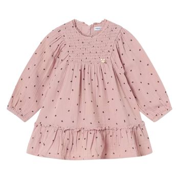 Younger Girls Pink Polka Dot Dress