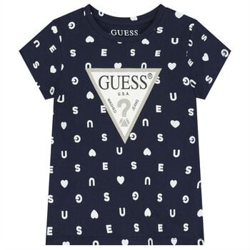 Girls Navy Blue Logo T-Shirt