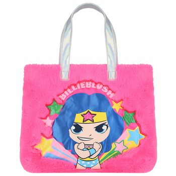 Girls Pink Wonder Woman Fur Bag