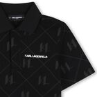 Boys Black Logo Polo Shirt, 1, hi-res