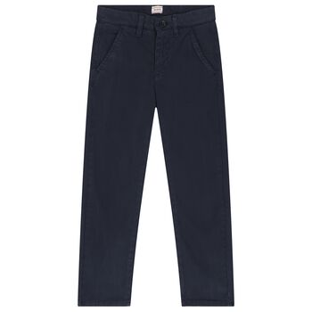 Boys Navy Blue Cotton Trousers