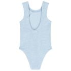 Girls Blue Crinkle Swimsuit, 7, hi-res