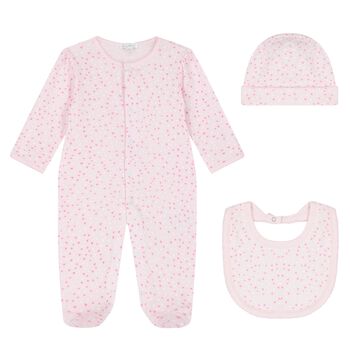 Baby Girls Pink Hearts Babygrow Gift Set