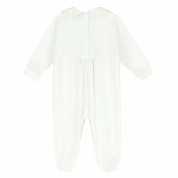 Baby Girls White & Gold Babygrow