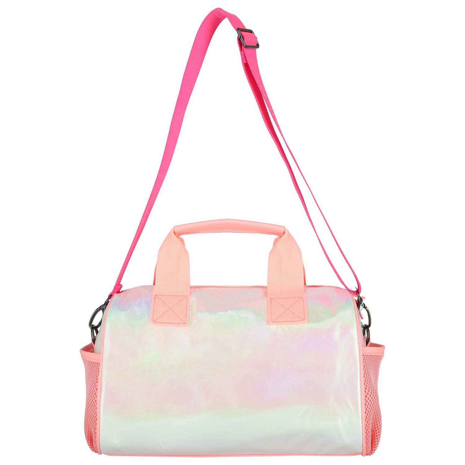 حقيبة بشعار لامع باللون الوردي للبنات, 1, hi-res