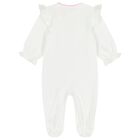 طقم هدايا ملابس أطفال بناتي مزين بالزهور باللون ألابيض والوردي , 1, hi-res