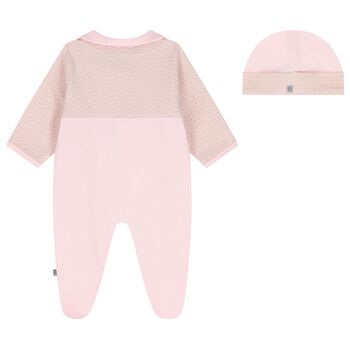 Baby Girls Pink & Gold Logo Babygrow Gift Set