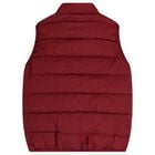 Boys White, Blue & Burgundy Reversible Gilet, 1, hi-res