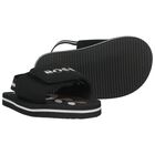 Boys Black Logo Sandals , 1, hi-res
