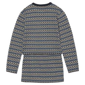 Girls Blue & Beige Knitted Skirt Set 