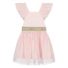 Younger Girls Pink Logo Tulle Dress, 2, hi-res