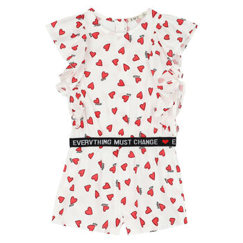 Girls Ivory Heart Playsuit