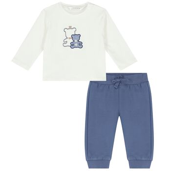 Baby Boys Blue & Ivory Trousers Set