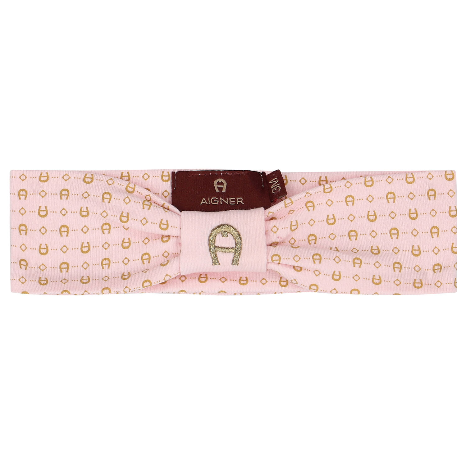 Baby Girls Pink & Gold Pima Cotton Logo Headband, 2, hi-res image number null