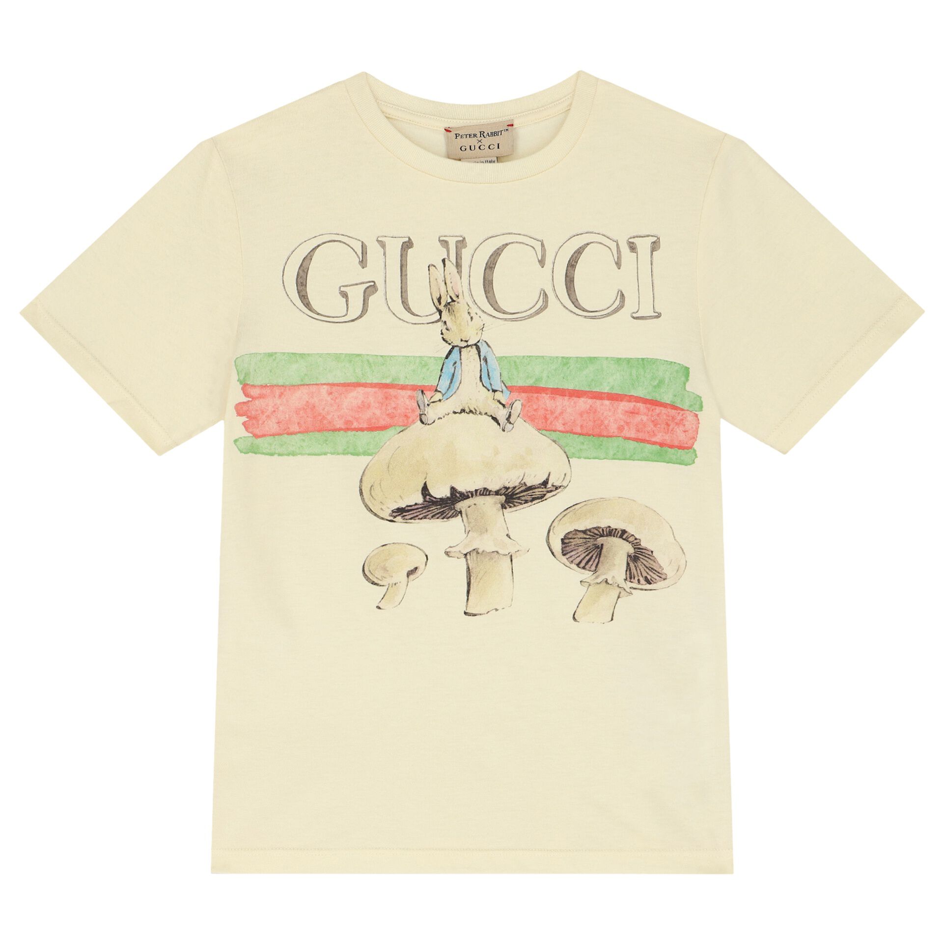 GUCCI PETER RABBIT コラボ Tシャツ クリーム色 Gucci Ivory Peter Rabbit Logo T-Shirt | Junior Couture