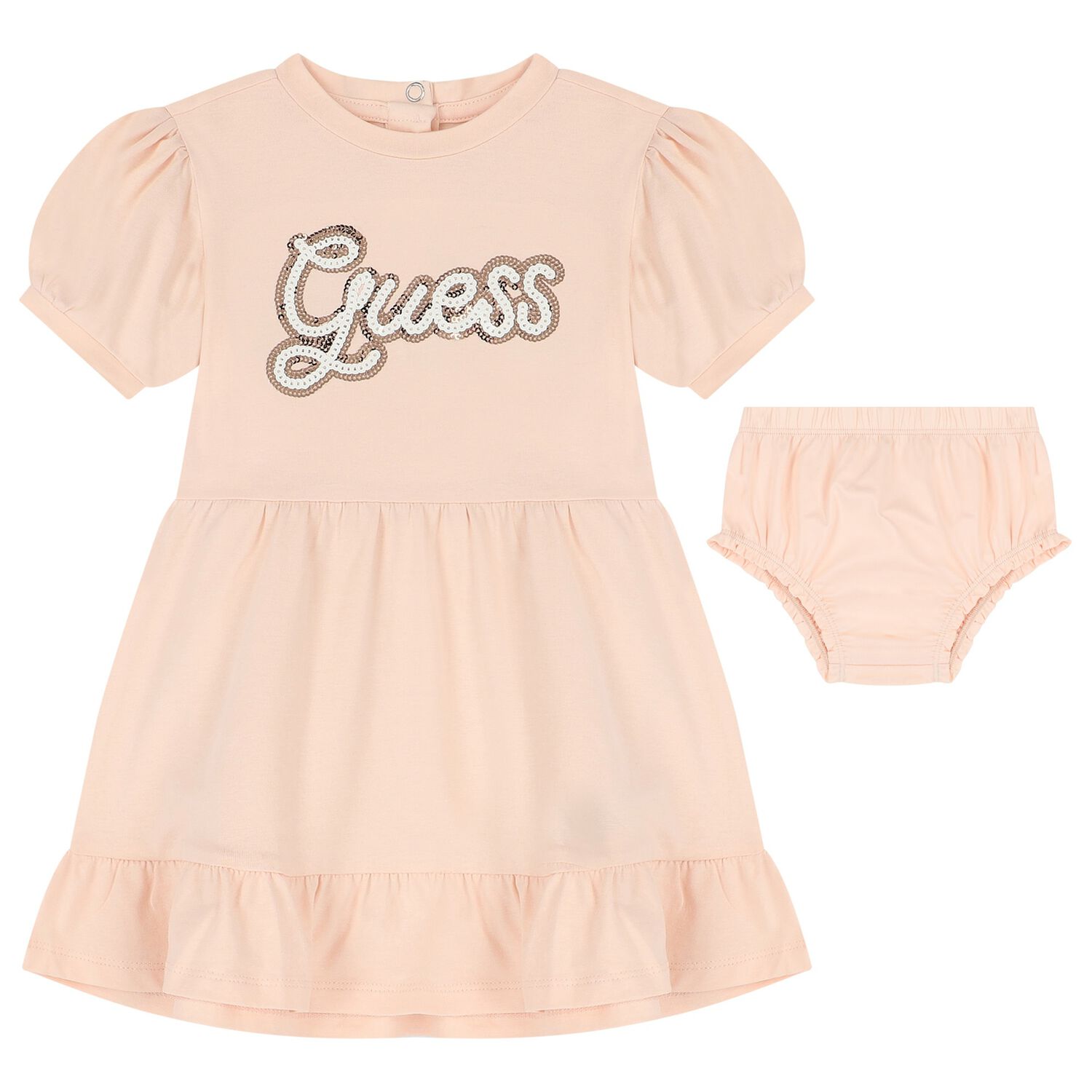 Guess Baby Girls Pink Logo Dress Set Junior Couture