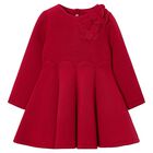 Girls Red Floral Dress, 1, hi-res