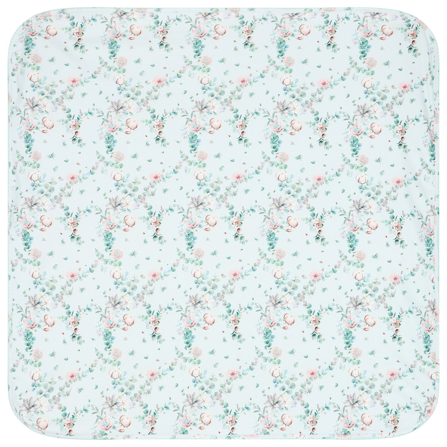 Baby Girls Mint Floral Blanket, 1, hi-res image number null