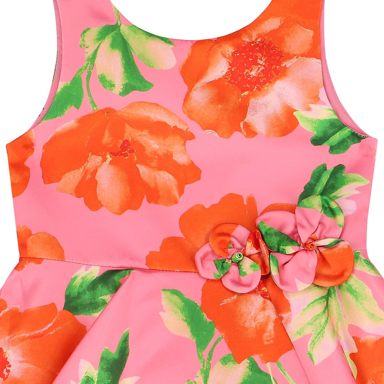Girls Pink & Orange Floral Dress, 1, hi-res image number null