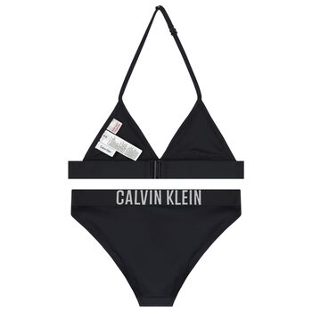 Girls Black Logo Bikini