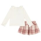 Younger Girls Ivory & Pink Skirt set, 1, hi-res