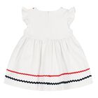 Baby Girls White & Navy Blue Dress Set, 1, hi-res