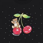 Girls Black Teddy Bear T-Shirt, 2, hi-res