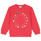 Girls Pink Floral Logo Sweatshirt, 1, hi-res