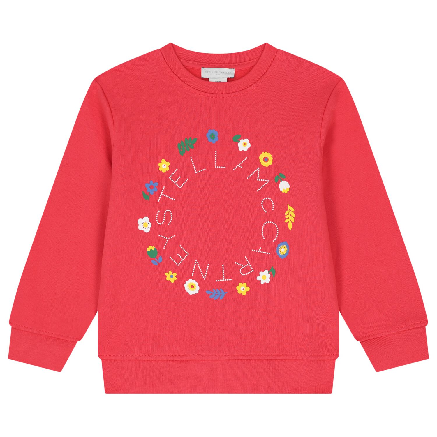 Girls Pink Floral Logo Sweatshirt, 1, hi-res
