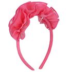 Girls Pink Ruffled Headband, 1, hi-res