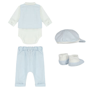Baby Boys Blue & White Gift Set