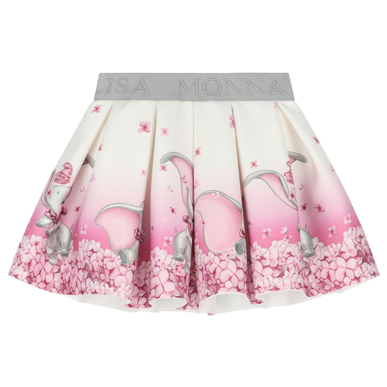 Baby Girls Ivory & Pink Disney Logo Pleated Skirt, 1, hi-res image number null