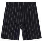 Boys Navy Blue Logo Shorts, 1, hi-res