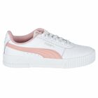 Girls White & Pink Logo Trainers, 1, hi-res